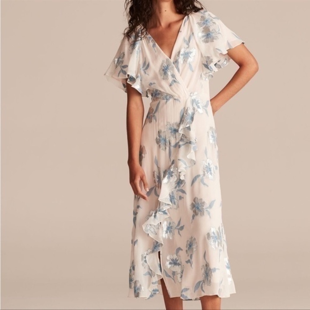 Rebecca Taylor Metallic Fleur Wrap Dress - Picture 2 of 8